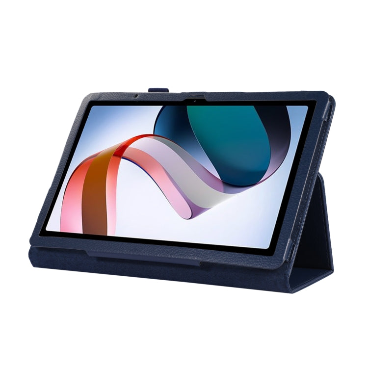 For Xiaomi Redmi Pad 10.61 Litchi Texture Leather Tablet Case with Holder(Dark Blue) by bashfashion