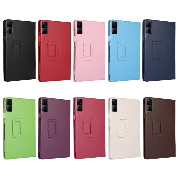 For Xiaomi Redmi Pad 10.61 Litchi Texture Leather Tablet Case with Holder(Dark Blue) by bashfashion