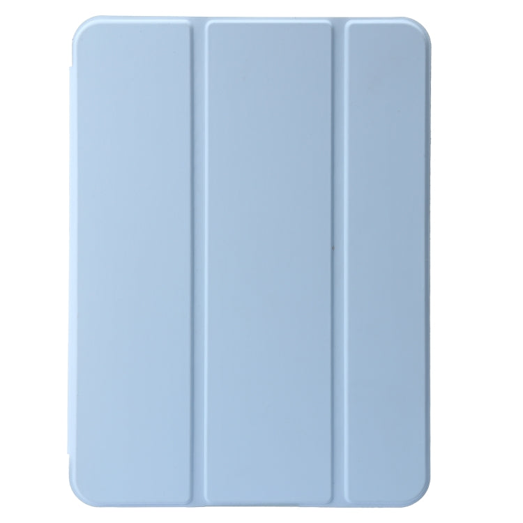 For iPad 2025 / 2022 Three-folding Holder Honeycomb Silicone + PU Smart Leather Tablet Case(Light Blue) by bashfashion