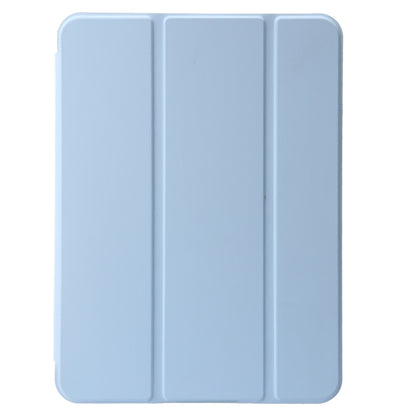For iPad 2025 / 2022 Three-folding Holder Honeycomb Silicone + PU Smart Leather Tablet Case(Light Blue) by bashfashion