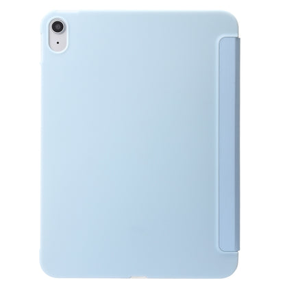 For iPad 2025 / 2022 Three-folding Holder Honeycomb Silicone + PU Smart Leather Tablet Case(Light Blue) by bashfashion