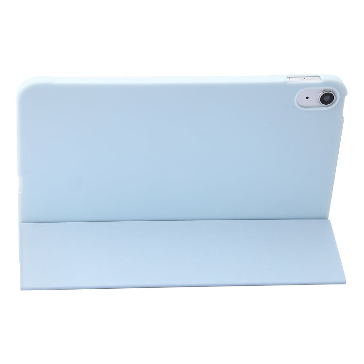 For iPad 2025 / 2022 Three-folding Holder Honeycomb Silicone + PU Smart Leather Tablet Case(Light Blue) by bashfashion