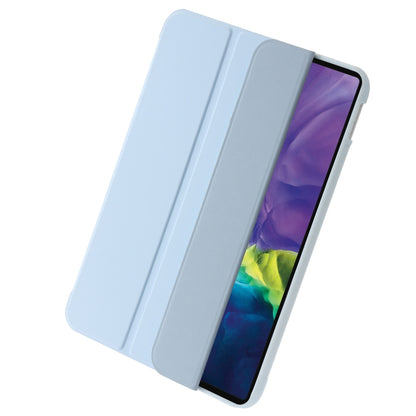 For iPad 2025 / 2022 Three-folding Holder Honeycomb Silicone + PU Smart Leather Tablet Case(Light Blue) by bashfashion