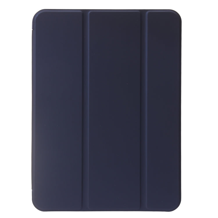 For iPad 2025 / 2022 Three-folding Holder Honeycomb Silicone + PU Smart Leather Tablet Case(Dark Blue) by bashfashion