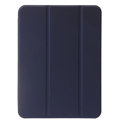 For iPad 2025 / 2022 Three-folding Holder Honeycomb Silicone + PU Smart Leather Tablet Case(Dark Blue) by bashfashion