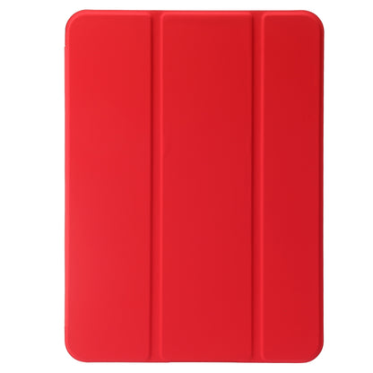 For iPad 2025 / 2022 Three-folding Holder Honeycomb Silicone + PU Smart Leather Tablet Case(Red) by bashfashion