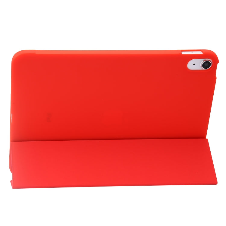 For iPad 2025 / 2022 Three-folding Holder Honeycomb Silicone + PU Smart Leather Tablet Case(Red) by bashfashion