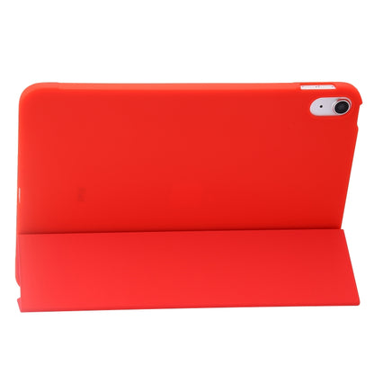 For iPad 2025 / 2022 Three-folding Holder Honeycomb Silicone + PU Smart Leather Tablet Case(Red) by bashfashion