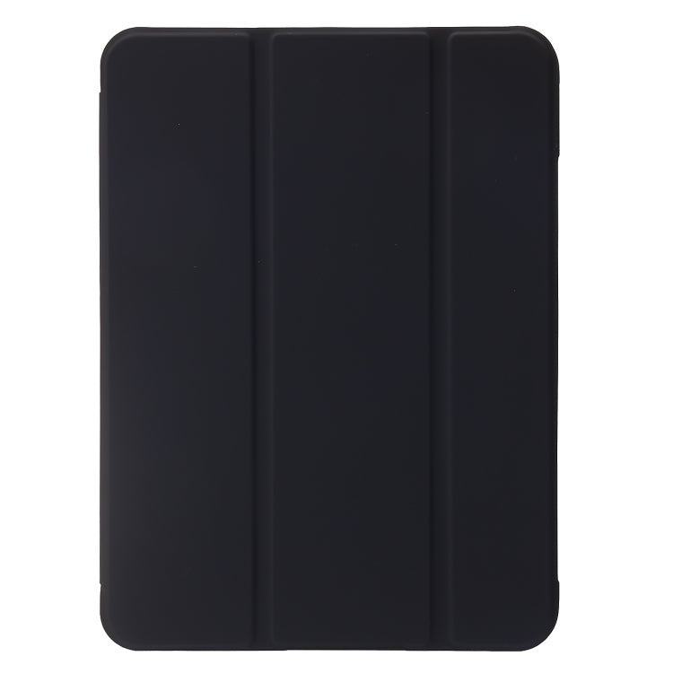 For iPad 2025 / 2022 Three-folding Holder Honeycomb Silicone + PU Smart Leather Tablet Case(Black) by bashfashion