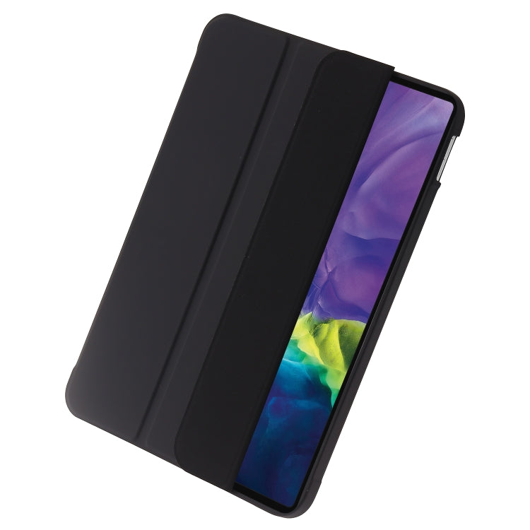 For iPad 2025 / 2022 Three-folding Holder Honeycomb Silicone + PU Smart Leather Tablet Case(Black) by bashfashion