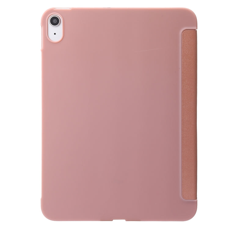 For iPad 2025 / 2022 Three-folding Holder Honeycomb Silicone + PU Smart Leather Tablet Case(Rose Gold) by bashfashion