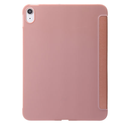 For iPad 2025 / 2022 Three-folding Holder Honeycomb Silicone + PU Smart Leather Tablet Case(Rose Gold) by bashfashion
