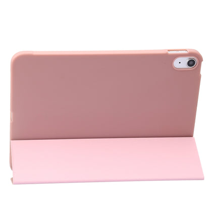 For iPad 2025 / 2022 Three-folding Holder Honeycomb Silicone + PU Smart Leather Tablet Case(Rose Gold) by bashfashion