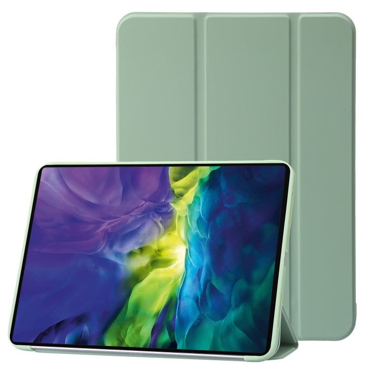 For iPad 2025 / 2022 Three-folding Holder Honeycomb Silicone + PU Smart Leather Tablet Case(Green) by bashfashion