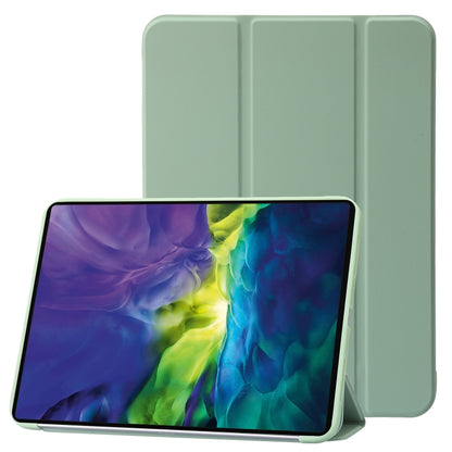 For iPad 2025 / 2022 Three-folding Holder Honeycomb Silicone + PU Smart Leather Tablet Case(Green) by bashfashion