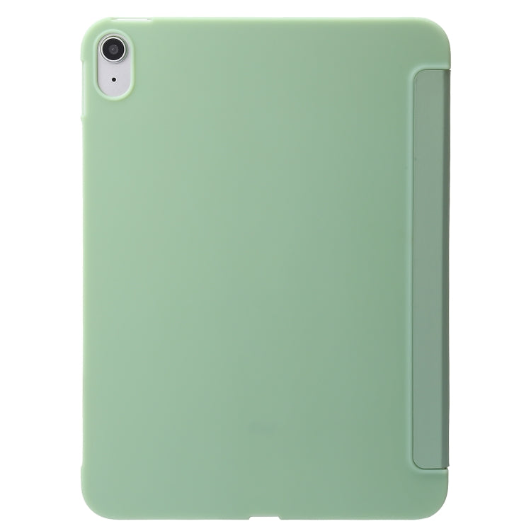 For iPad 2025 / 2022 Three-folding Holder Honeycomb Silicone + PU Smart Leather Tablet Case(Green) by bashfashion