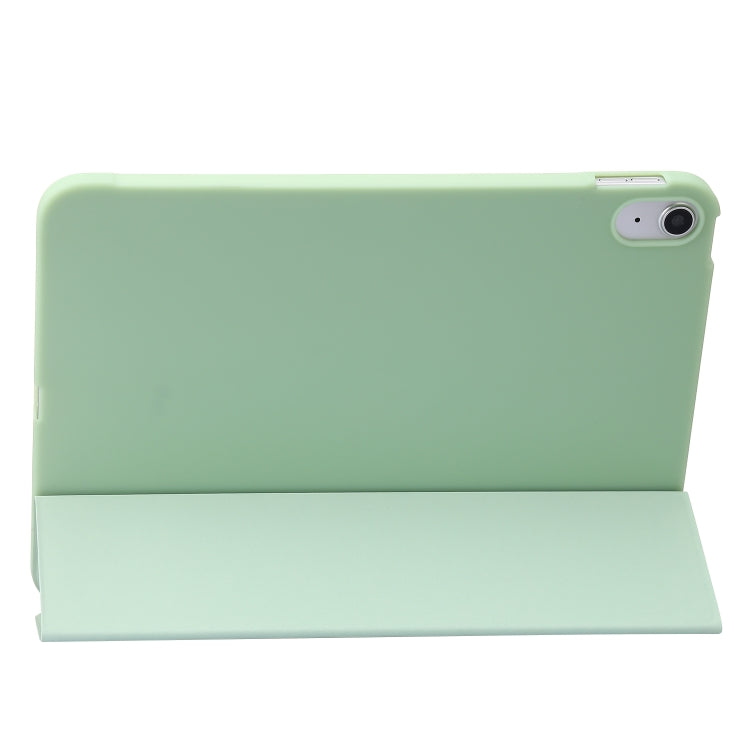 For iPad 2025 / 2022 Three-folding Holder Honeycomb Silicone + PU Smart Leather Tablet Case(Green) by bashfashion