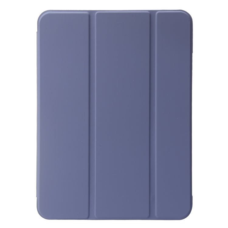 For iPad 2025 / 2022 Three-folding Holder Honeycomb Silicone + PU Smart Leather Tablet Case(Light Purple) by bashfashion