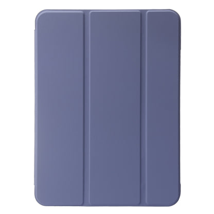 For iPad 2025 / 2022 Three-folding Holder Honeycomb Silicone + PU Smart Leather Tablet Case(Light Purple) by bashfashion
