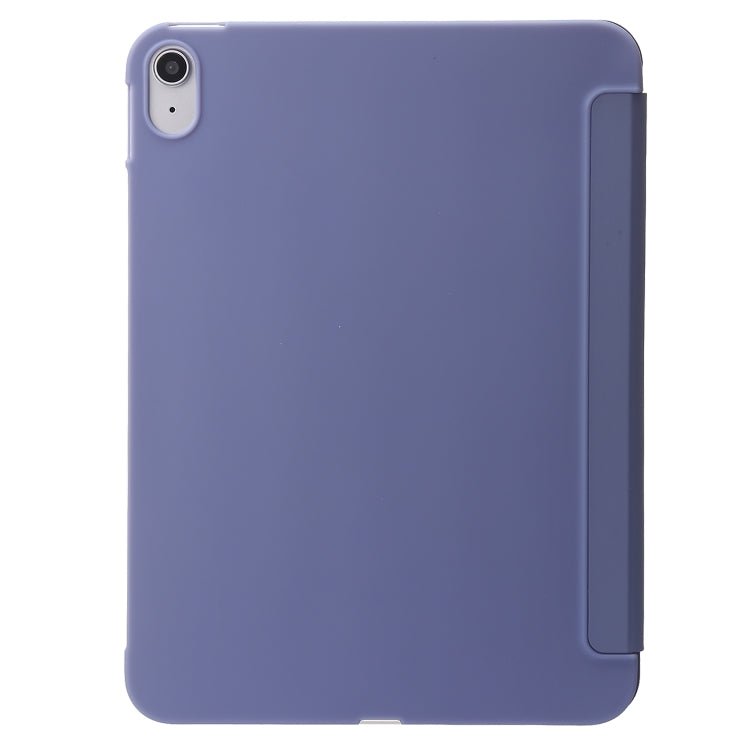 For iPad 2025 / 2022 Three-folding Holder Honeycomb Silicone + PU Smart Leather Tablet Case(Light Purple) by bashfashion