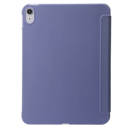 For iPad 2025 / 2022 Three-folding Holder Honeycomb Silicone + PU Smart Leather Tablet Case(Light Purple) by bashfashion