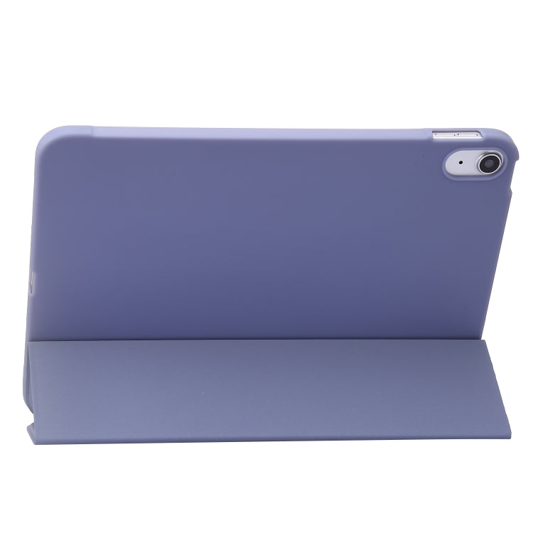 For iPad 2025 / 2022 Three-folding Holder Honeycomb Silicone + PU Smart Leather Tablet Case(Light Purple) by bashfashion