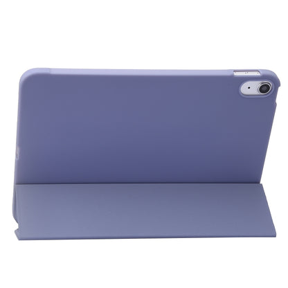 For iPad 2025 / 2022 Three-folding Holder Honeycomb Silicone + PU Smart Leather Tablet Case(Light Purple) by bashfashion