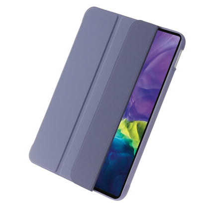 For iPad 2025 / 2022 Three-folding Holder Honeycomb Silicone + PU Smart Leather Tablet Case(Light Purple) by bashfashion