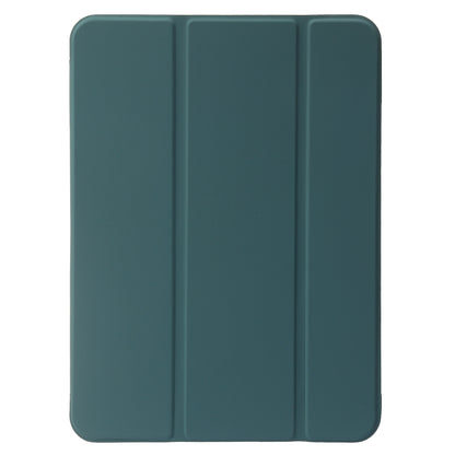 For iPad 2025 / 2022 Three-folding Holder Honeycomb Silicone + PU Smart Leather Tablet Case(Dark Green) by bashfashion