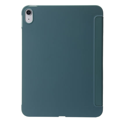 For iPad 2025 / 2022 Three-folding Holder Honeycomb Silicone + PU Smart Leather Tablet Case(Dark Green) by bashfashion
