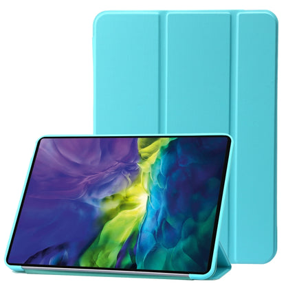 For iPad 2025 / 2022 Three-folding Holder Honeycomb Silicone + PU Smart Leather Tablet Case(Mint Green) by bashfashion