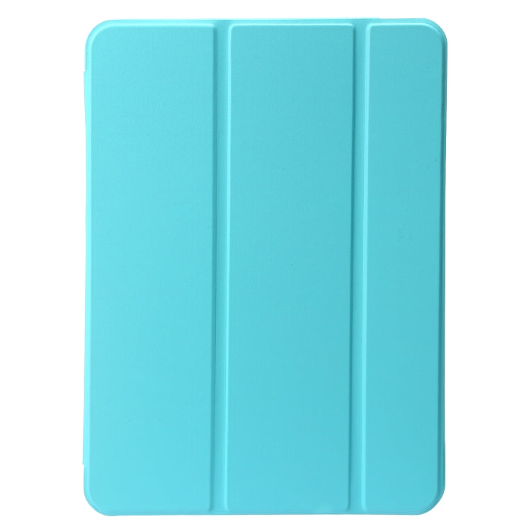 For iPad 2025 / 2022 Three-folding Holder Honeycomb Silicone + PU Smart Leather Tablet Case(Mint Green) by bashfashion