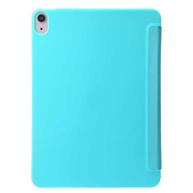 For iPad 2025 / 2022 Three-folding Holder Honeycomb Silicone + PU Smart Leather Tablet Case(Mint Green) by bashfashion