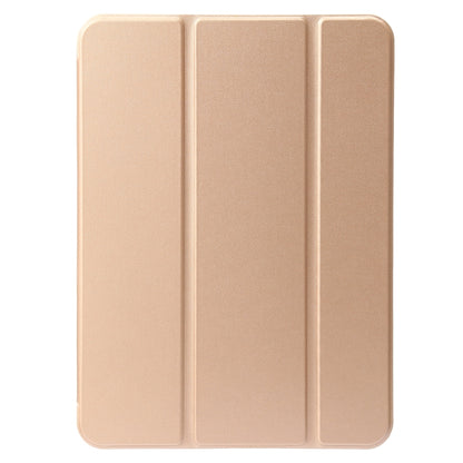 For iPad 2025 / 2022 Three-folding Holder Honeycomb Silicone + PU Smart Leather Tablet Case(Gold) by bashfashion