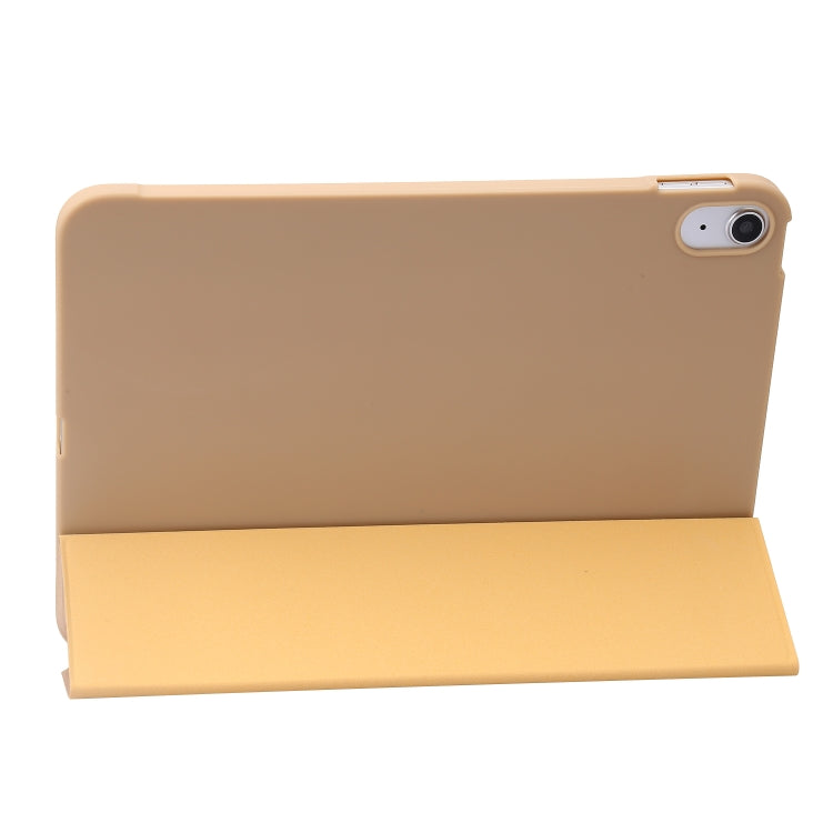 For iPad 2025 / 2022 Three-folding Holder Honeycomb Silicone + PU Smart Leather Tablet Case(Gold) by bashfashion