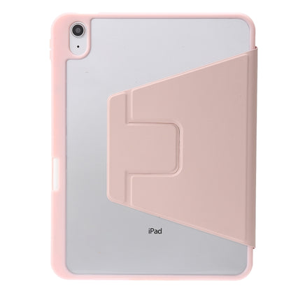 For iPad 2025 / 2022 3-Fold 360 Rotation Acrylic Leather Smart Tablet Case(Pink) by bashfashion