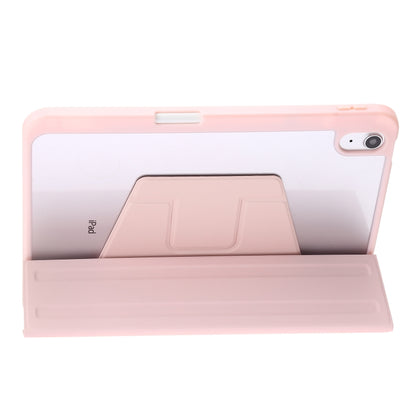 For iPad 2025 / 2022 3-Fold 360 Rotation Acrylic Leather Smart Tablet Case(Pink) by bashfashion
