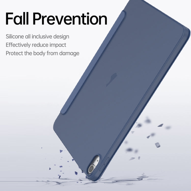 For iPad 2025 / 2022 Multi-folding TPU Leather Smart Tablet Case(Dark Green) by bashfashion