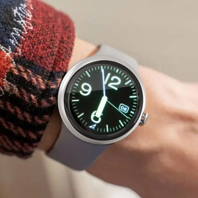 For Google Pixel Watch Tempered Glass Film PC Watch Case(Black) by bashfashion