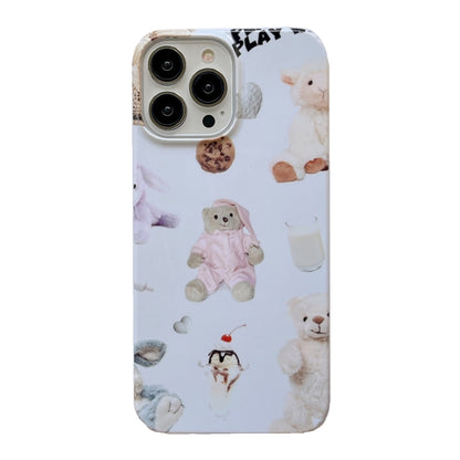 For iPhone 14 Cartoon Film Craft Hard PC Phone Case(Stuffed Bear) by bashfashion