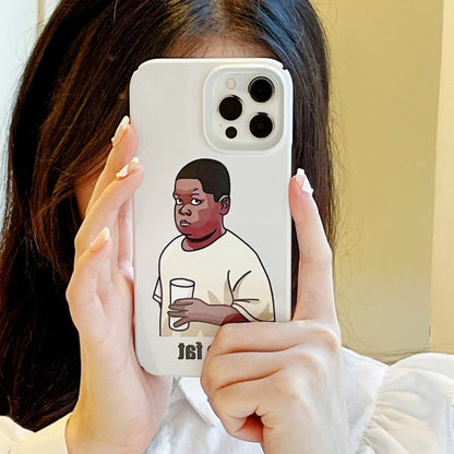 For iPhone 14 Plus Cartoon Film Craft Hard PC Phone Case(Little Fat) by bashfashion