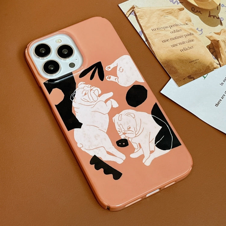 For iPhone 14 Plus Cartoon Film Craft Hard PC Phone Case(Bulldog) by bashfashion