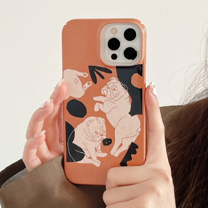 For iPhone 14 Plus Cartoon Film Craft Hard PC Phone Case(Bulldog) by bashfashion