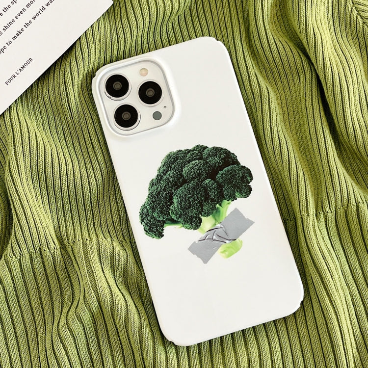 For iPhone 14 Plus Cartoon Film Craft Hard PC Phone Case(Broccoli) by bashfashion