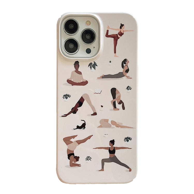 For iPhone 14 Plus Cartoon Film Craft Hard PC Phone Case(Yoga) by bashfashion