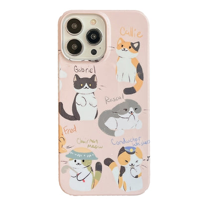 For iPhone 14 Plus Cartoon Film Craft Hard PC Phone Case(Cute Cats) by bashfashion