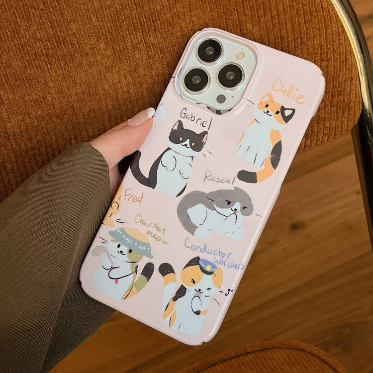 For iPhone 14 Plus Cartoon Film Craft Hard PC Phone Case(Cute Cats) by bashfashion