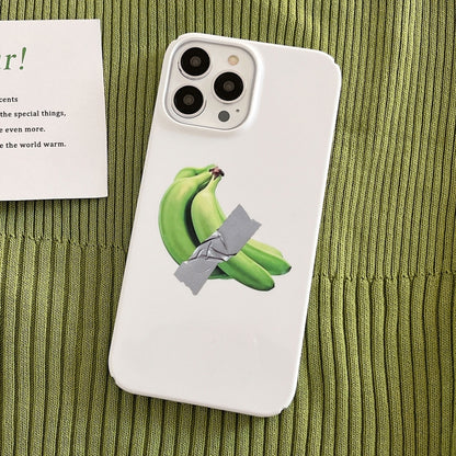 For iPhone 13 Cartoon Film Craft Hard PC Phone Case(Banana) by bashfashion