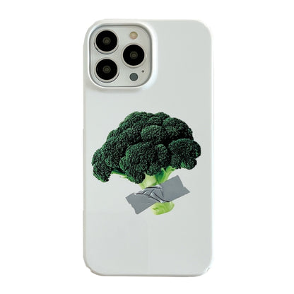 For iPhone 13 Cartoon Film Craft Hard PC Phone Case(Broccoli) by bashfashion