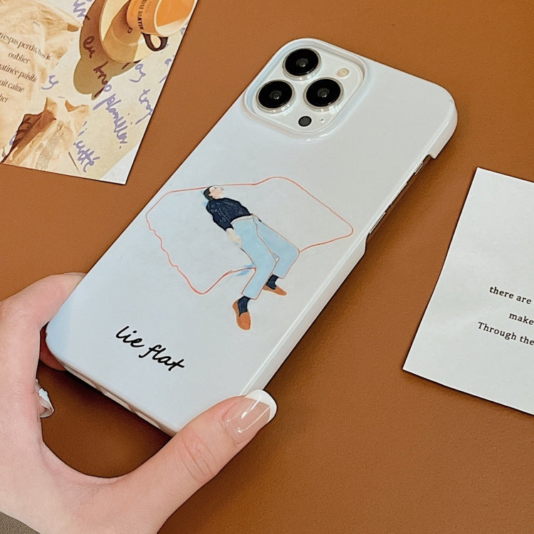 For iPhone 13 Pro Cartoon Film Craft Hard PC Phone Case(Lie Flat) by bashfashion